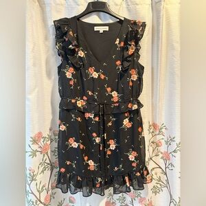 Emma & Michele Black Floral Dress
